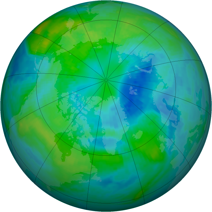 Arctic ozone map for 07 October 1985